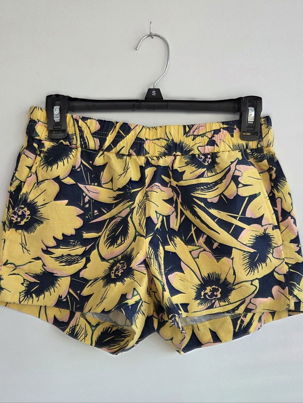 J. Crew Yellow Floral Shorts, size 00